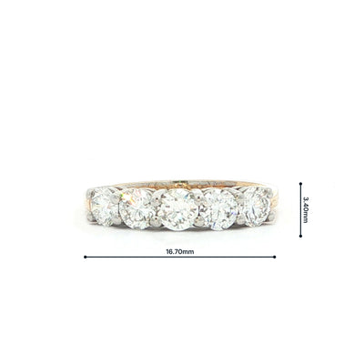 Five Stone Diamond Eternity Ring in 18ct Yellow Gold