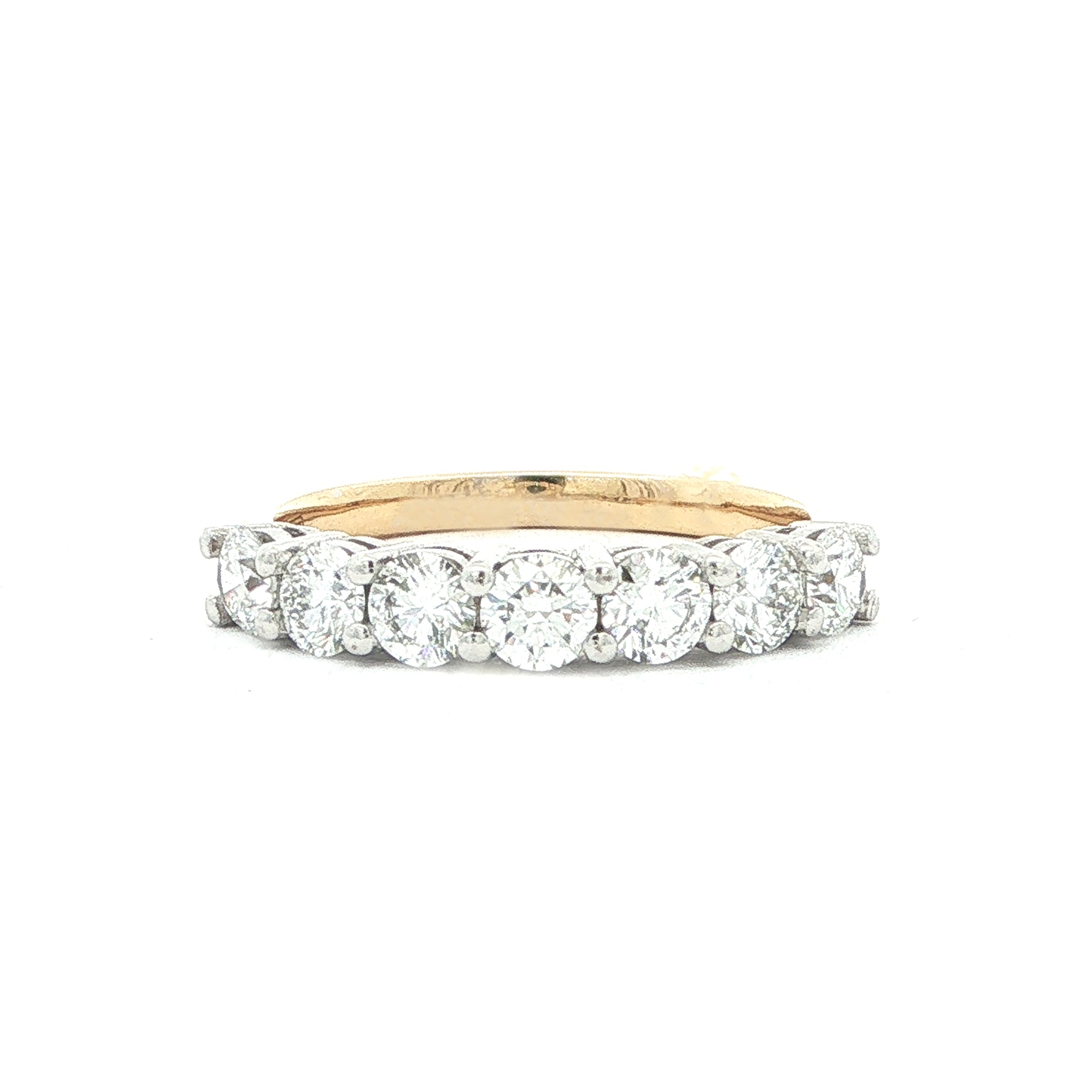 1.08ct Seven Stone Natural Diamond Ring In 18ct Yellow Gold
