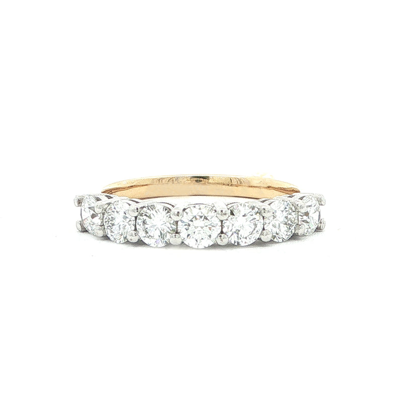 1.08ct Seven Stone Natural Diamond Ring In 18ct Yellow Gold