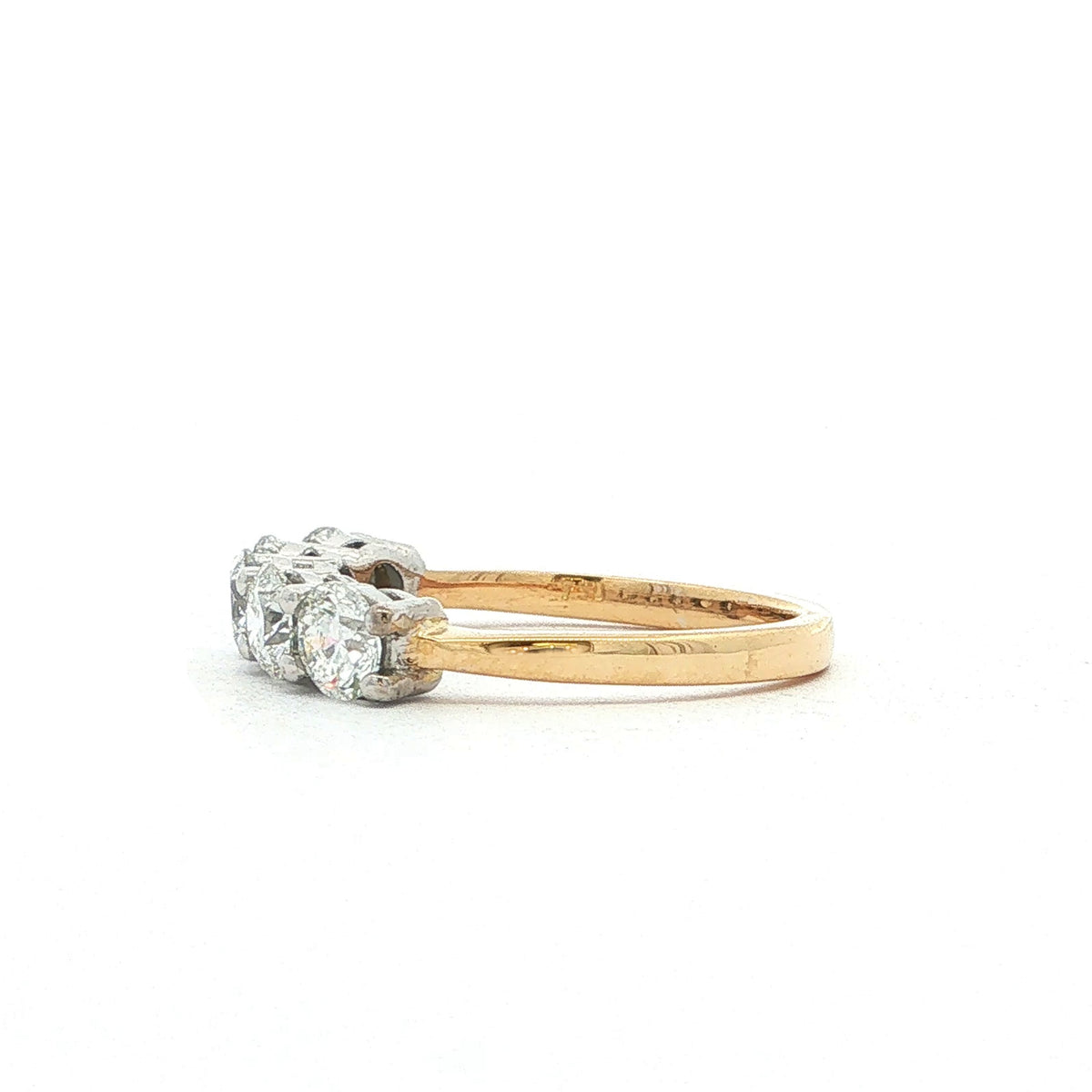 5 Stone 1.51ct Natural Diamond Eternity Ring in 18ct Yellow Gold