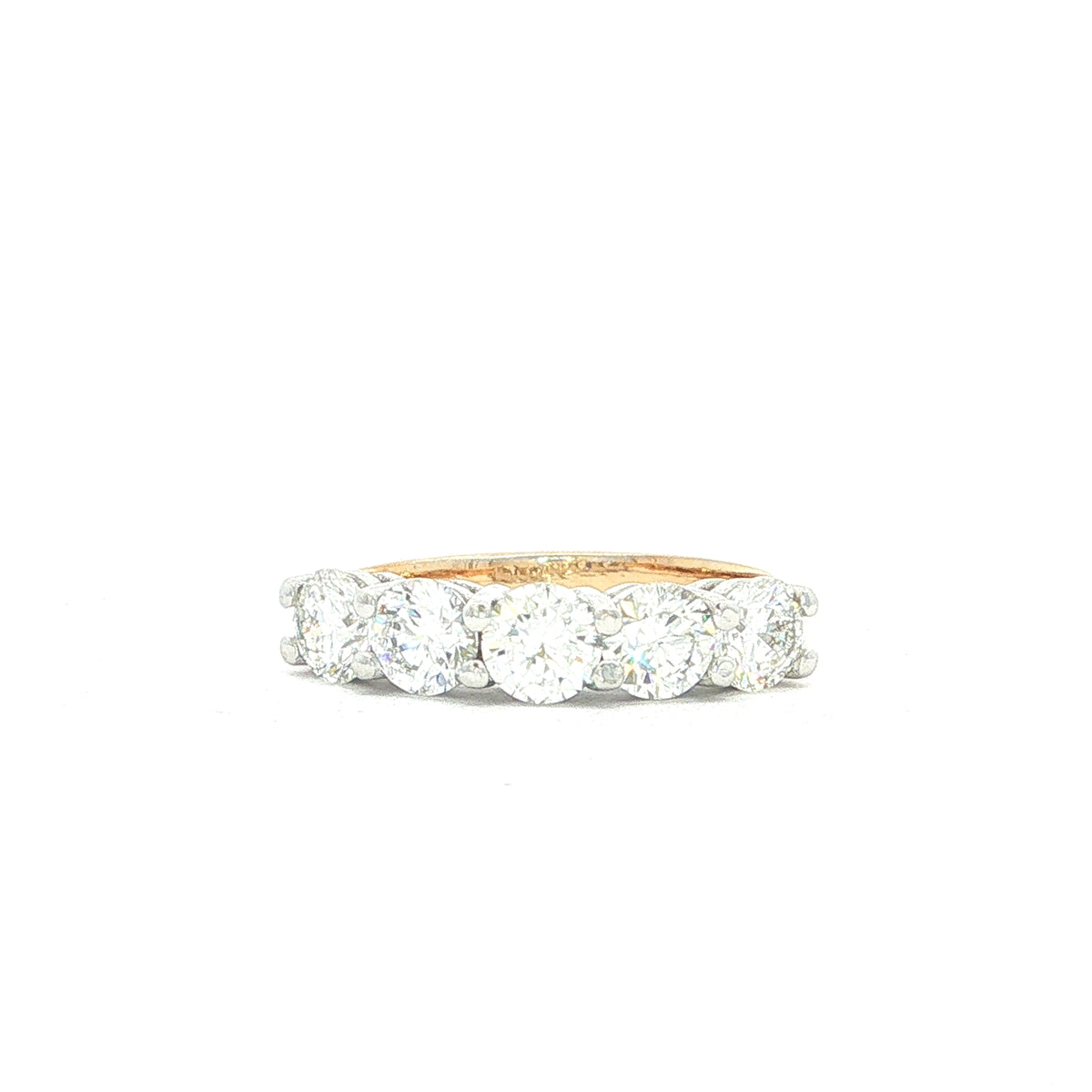 5 Stone 1.50ct Natural Diamond Eternity Ring in 18ct Yellow Gold