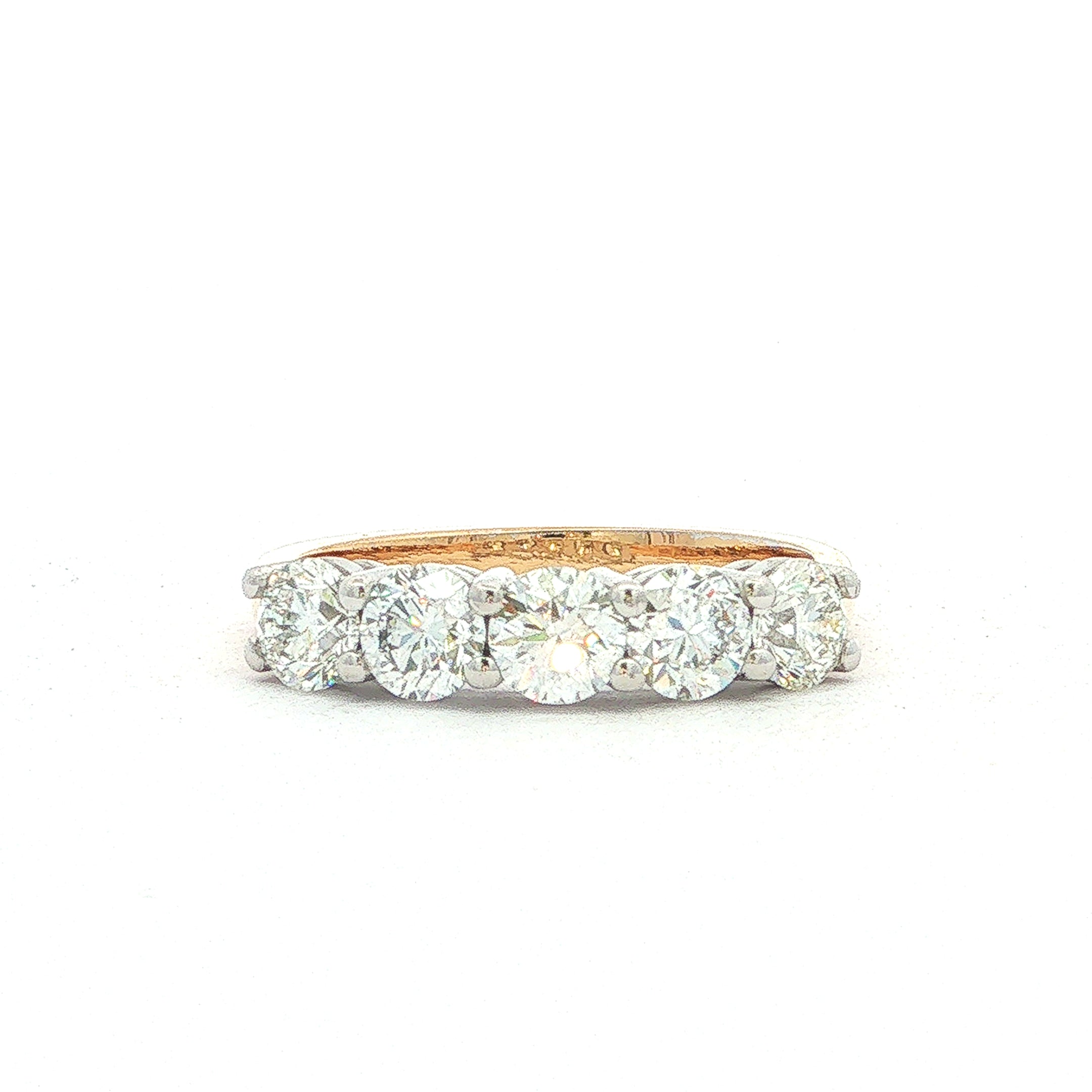 18ct Yellow Gold Natural Diamond Five Stone Eternity Ring