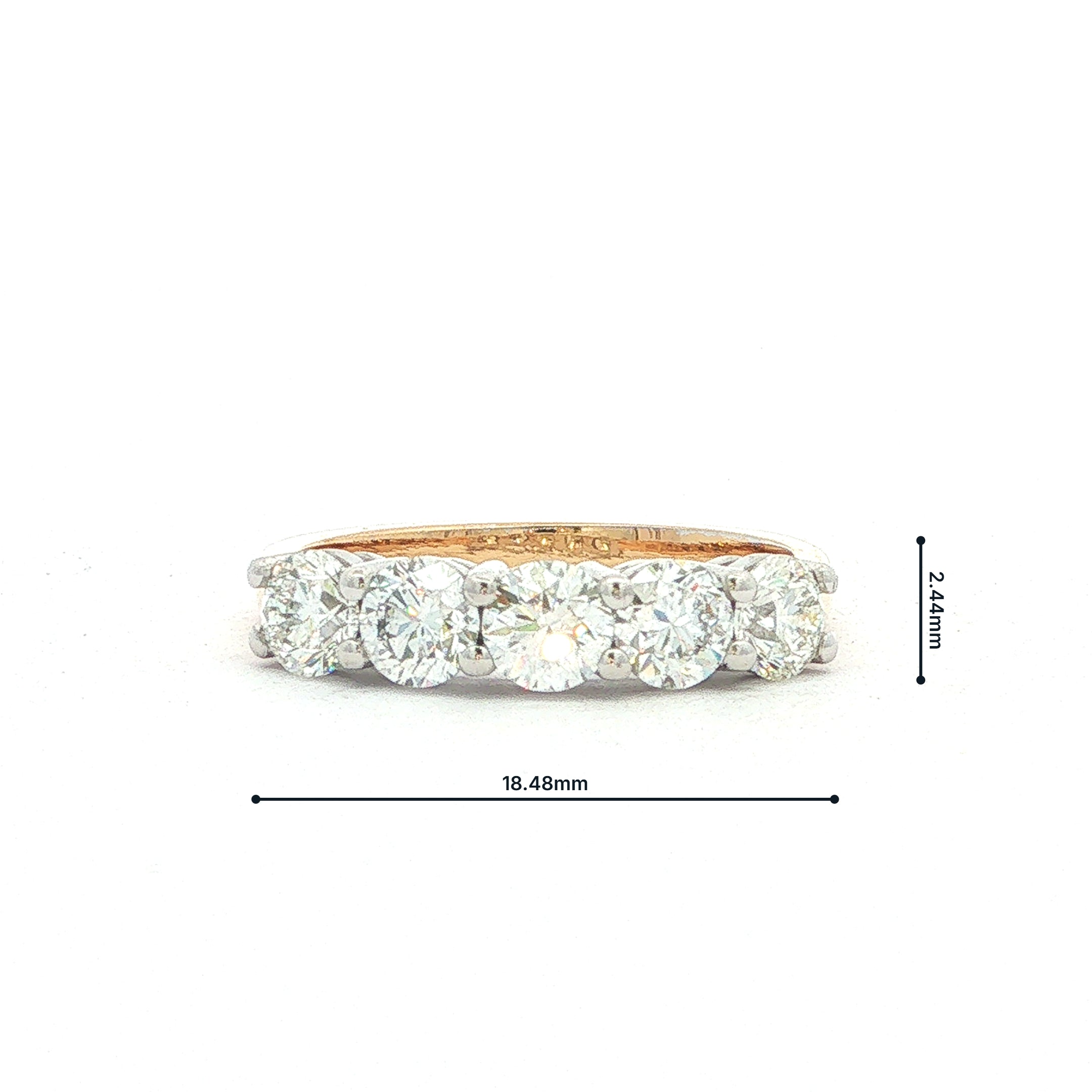 18ct Yellow Gold Natural Diamond Five Stone Eternity Ring