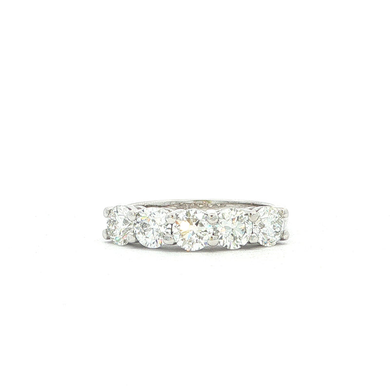 5 Stone 1.51ct Natural Diamond Eternity Ring in 18ct White Gold