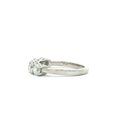 5 Stone 1.51ct Natural Diamond Eternity Ring in 18ct White Gold