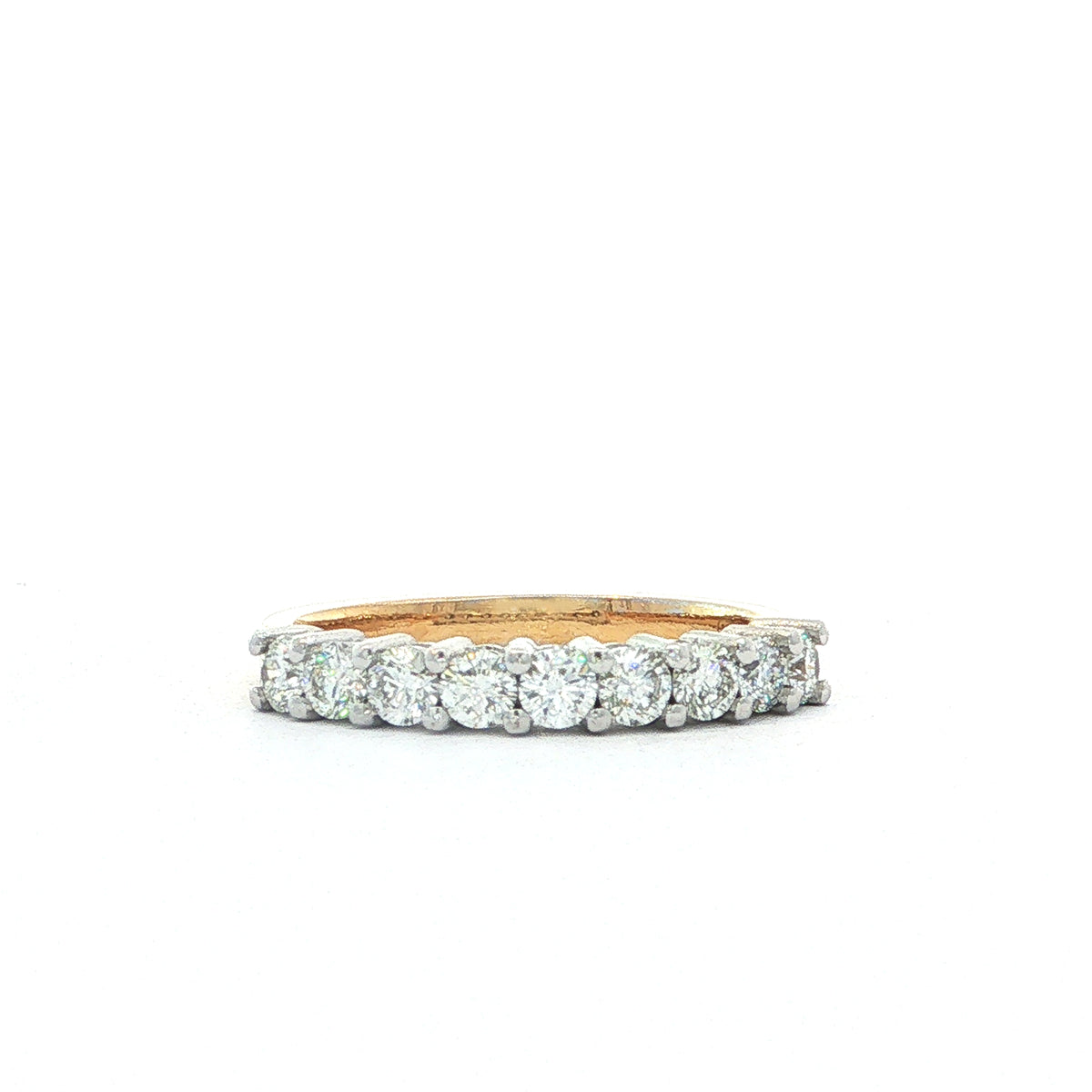 Nine stone 0.61 Natural Diamond Eternity Ring in 18ct yellow gold