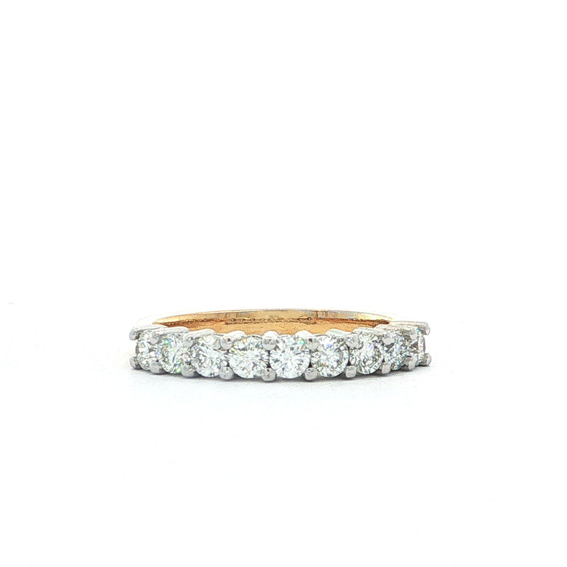 Nine stone 0.61 Natural Diamond Eternity Ring in 18ct yellow gold
