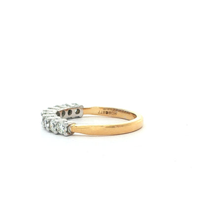 Nine stone 0.61 Natural Diamond Eternity Ring in 18ct yellow gold