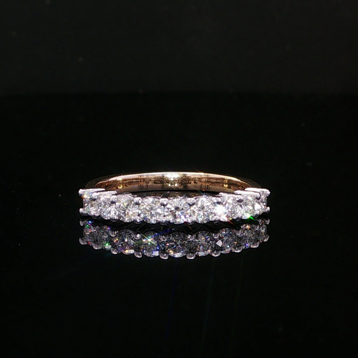 Nine stone 0.61 Natural Diamond Eternity Ring in 18ct yellow gold