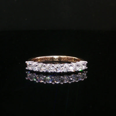 Nine stone 0.61 Natural Diamond Eternity Ring in 18ct yellow gold