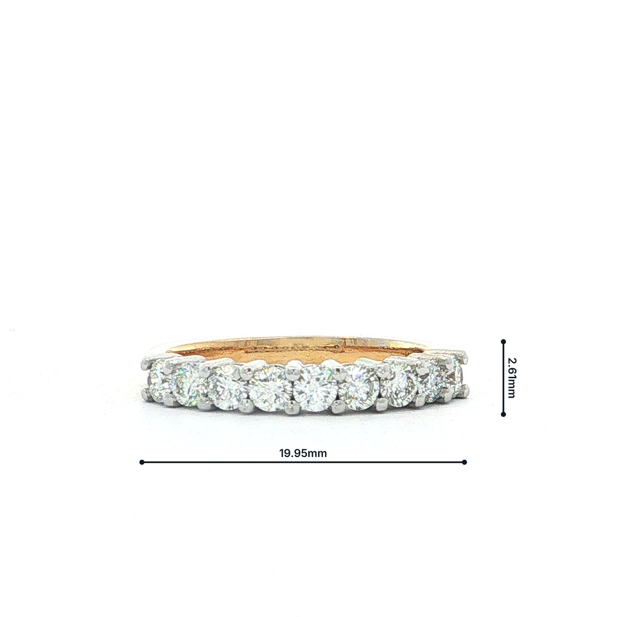 Nine stone 0.61 Natural Diamond Eternity Ring in 18ct yellow gold