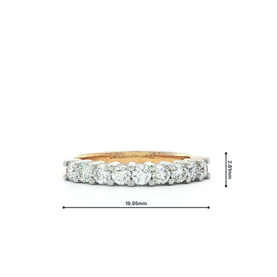 Nine stone 0.61 Natural Diamond Eternity Ring in 18ct yellow gold