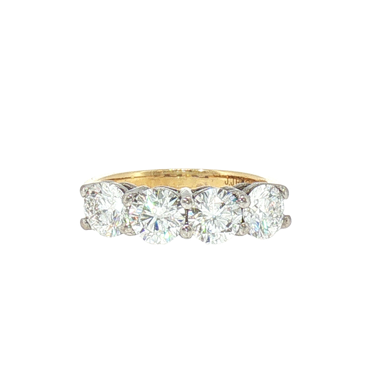 4 Stone 2.04ct Natural Diamond Ring in 18ct Yellow Gold