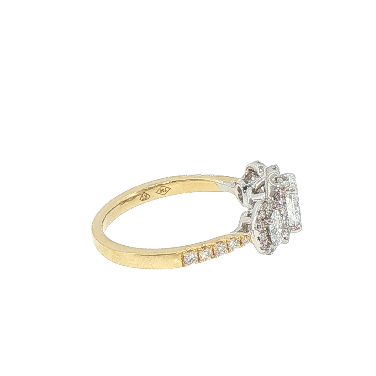 1.20ct Oval Natural Diamond Halo Engagement Ring in 18ct Yellow Gold
