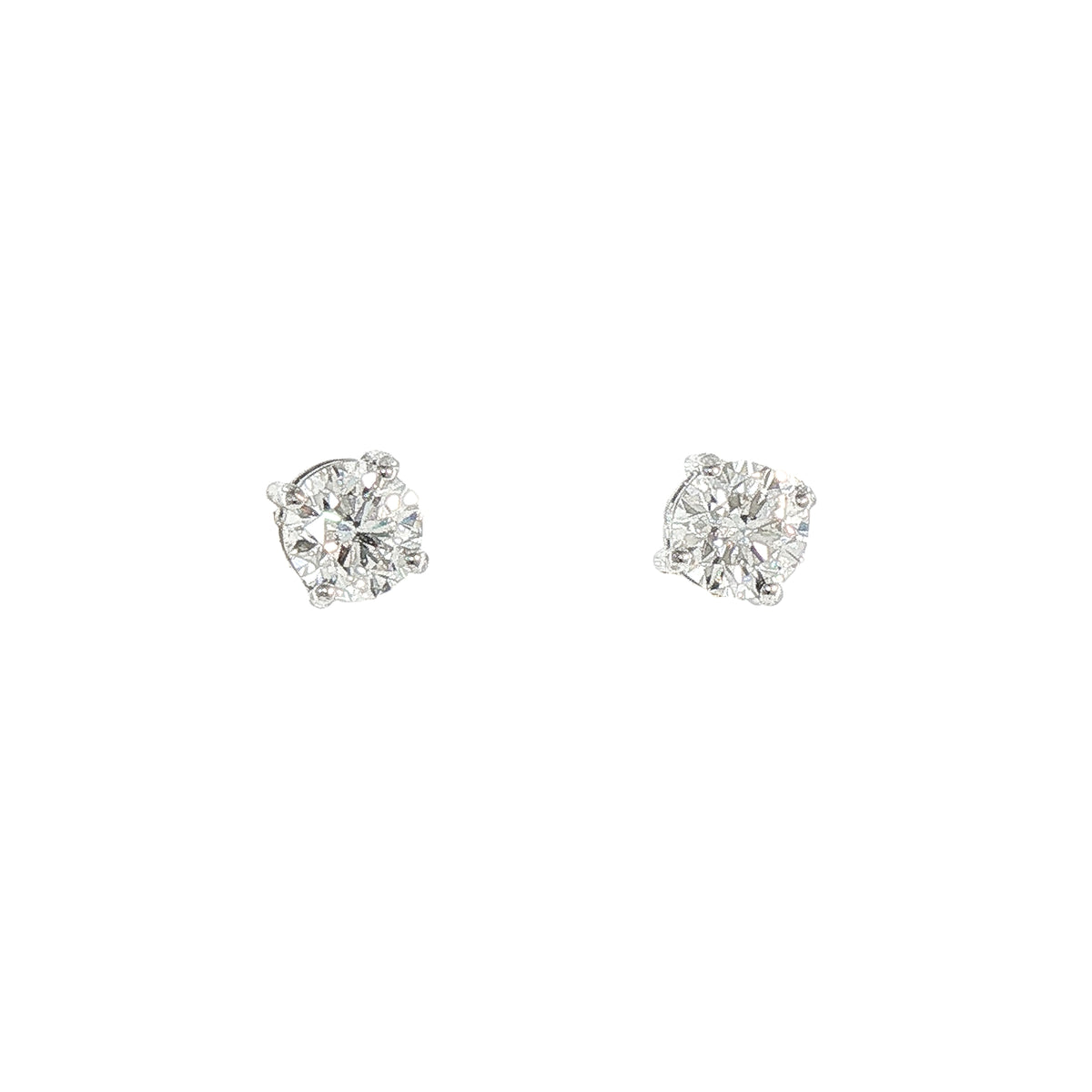 Natural Diamond Stud Earrings in 18ct White Gold