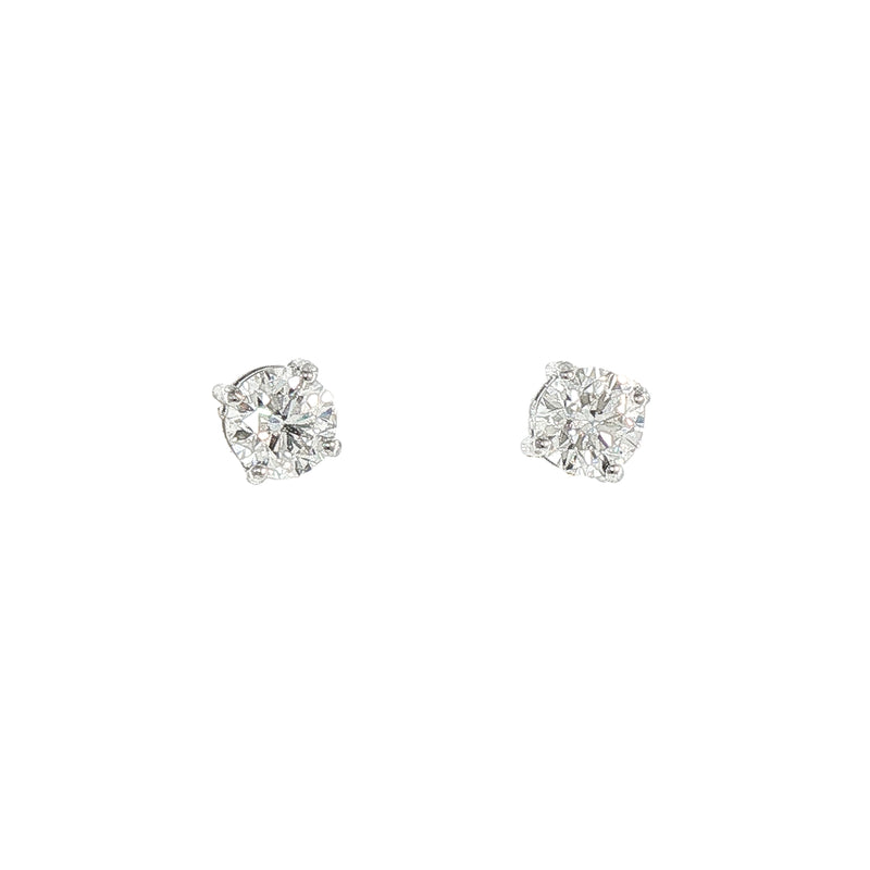 Natural Diamond Stud Earrings in 18ct White Gold