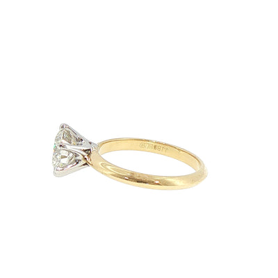 2.01ct Round Solitaire Six Claw Engagement Ring in 18ct Yellow Gold