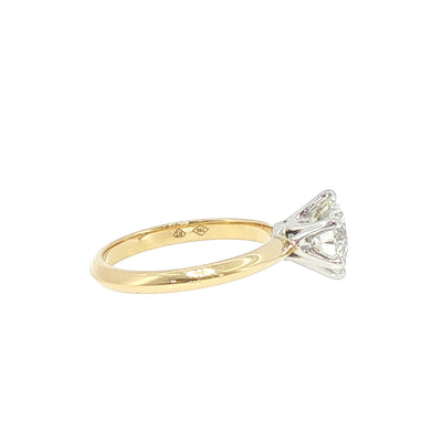 2.01ct Round Solitaire Six Claw Engagement Ring in 18ct Yellow Gold