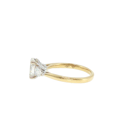 1.40ct Natural Diamond Oval Solitaire with Pear Shape Engagement Ring in 18ct Yellow Gold