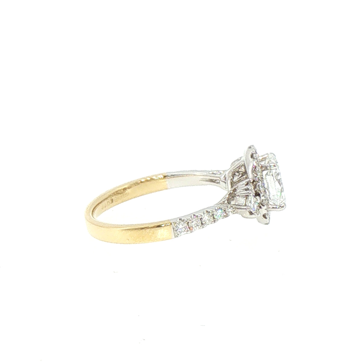 1.34ct Natural Diamond Oval Solitaire Engagement Ring with Side Stones in 18ct Yellow Gold