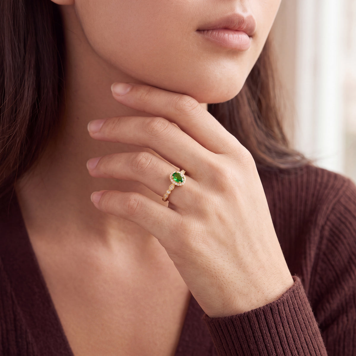 Natural Chrome Tourmaline and Diamond Dress Ring in 18ct Yellow Gold