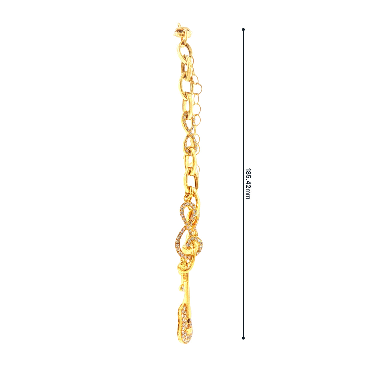 18.8g Preloved Diamond Set Music Themed Charm Bracelet Total Weight In 18ct Yellow Gold