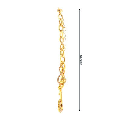 18.8g Preloved Diamond Set Music Themed Charm Bracelet Total Weight In 18ct Yellow Gold