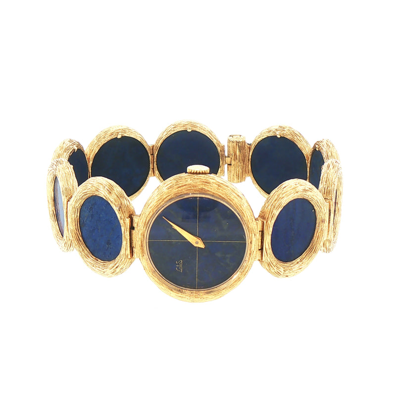 Lapis Lazuli Gold Watch by Lotos of Germany