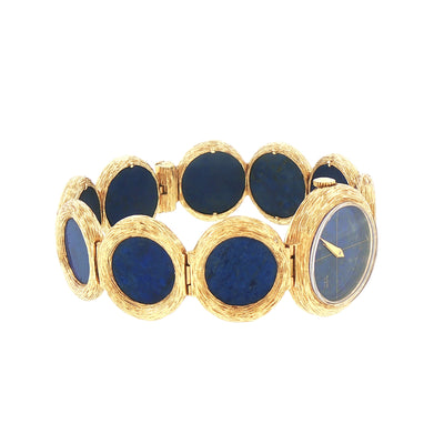 Lapis Lazuli Gold Watch by Lotos of Germany