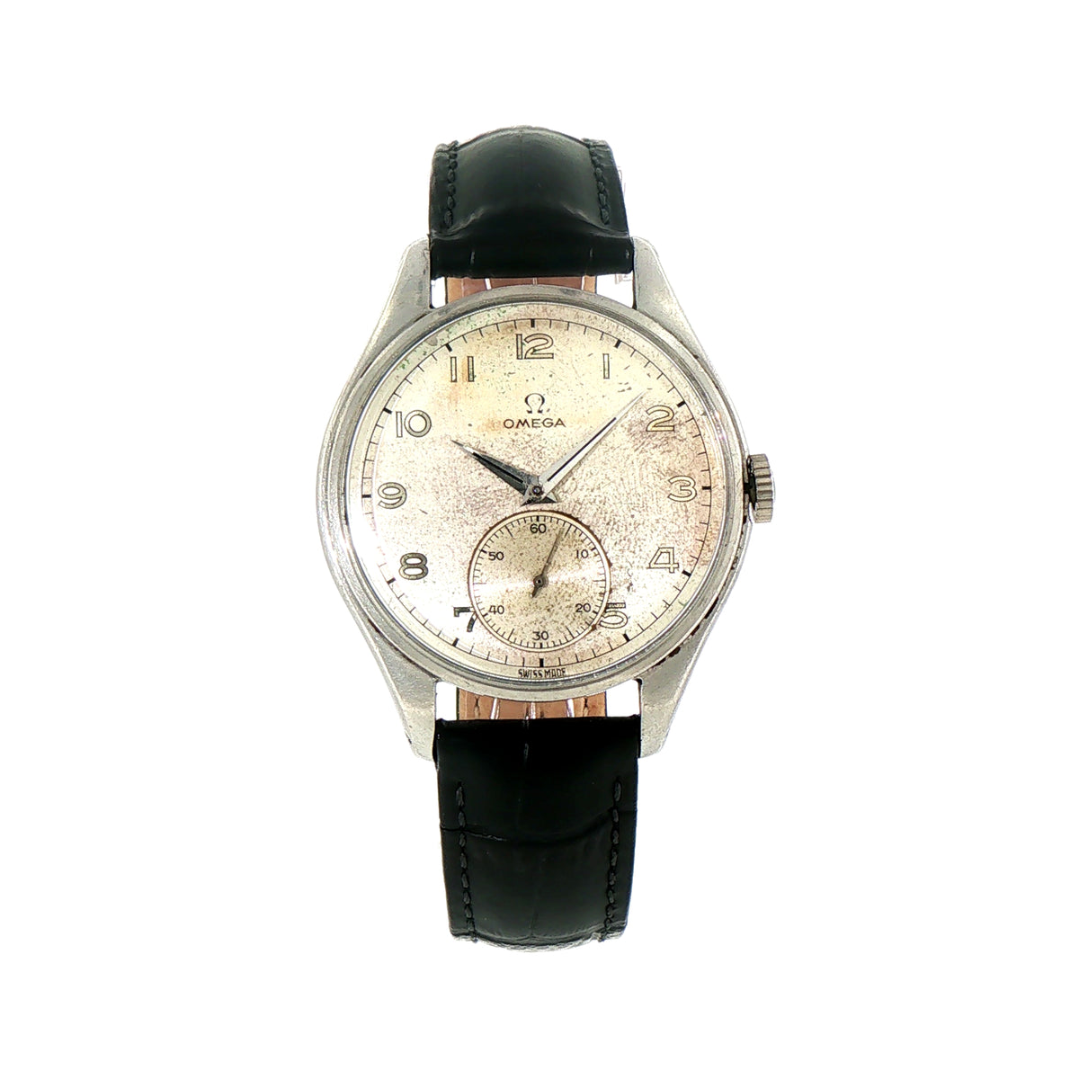 Vintage 1954 Omega Manual Wind Watch in Stainless Steel on Strap