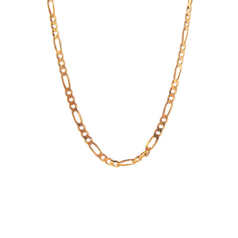 Figaro Chain 18'' Weighing 9.5g in 9ct Yellow Gold