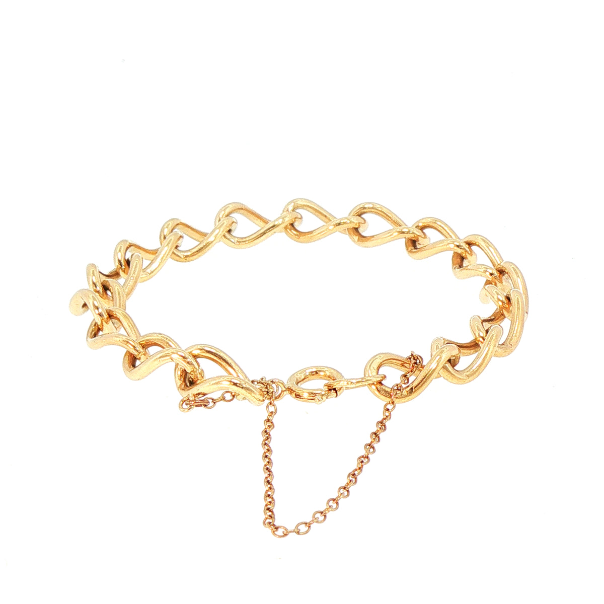 Vintage Oval Curb Bracelet with clasp in 9ct Yellow Gold