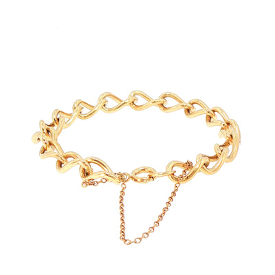 Vintage Oval Curb Bracelet with clasp in 9ct Yellow Gold