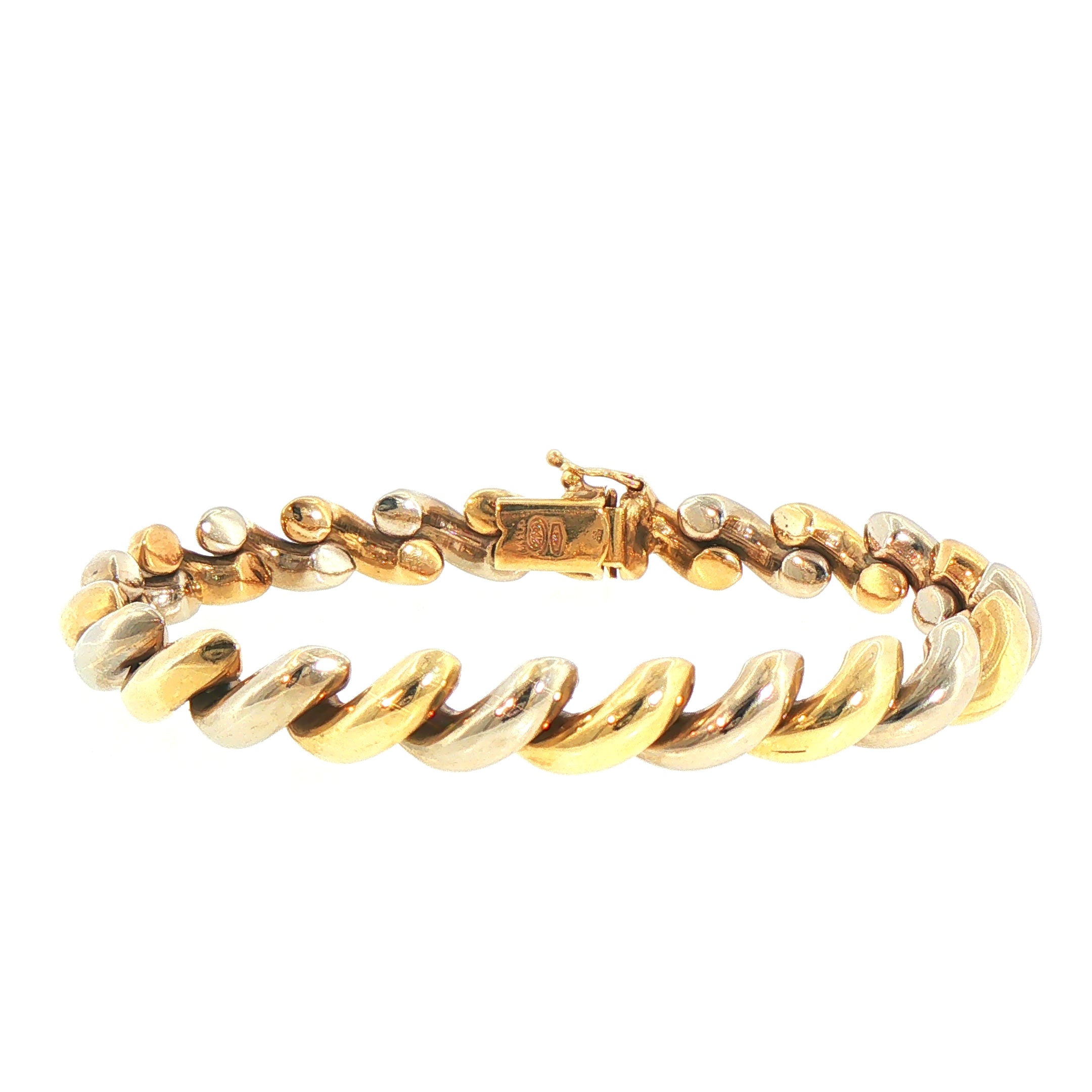 22.8g 9ct Two-Toned Gold Twist Bracelet