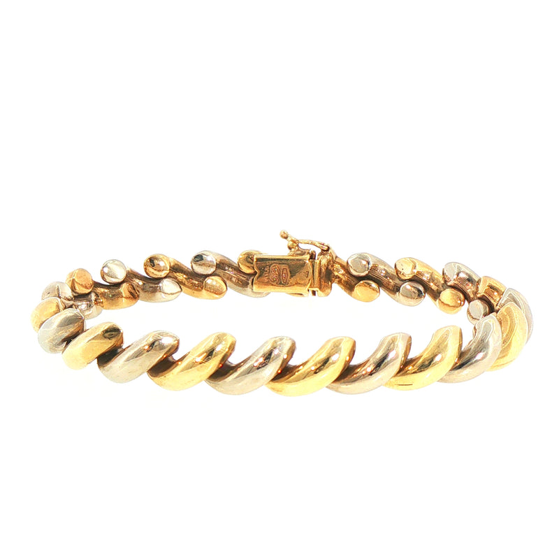 22.8g 9ct Two-Toned Gold Twist Bracelet