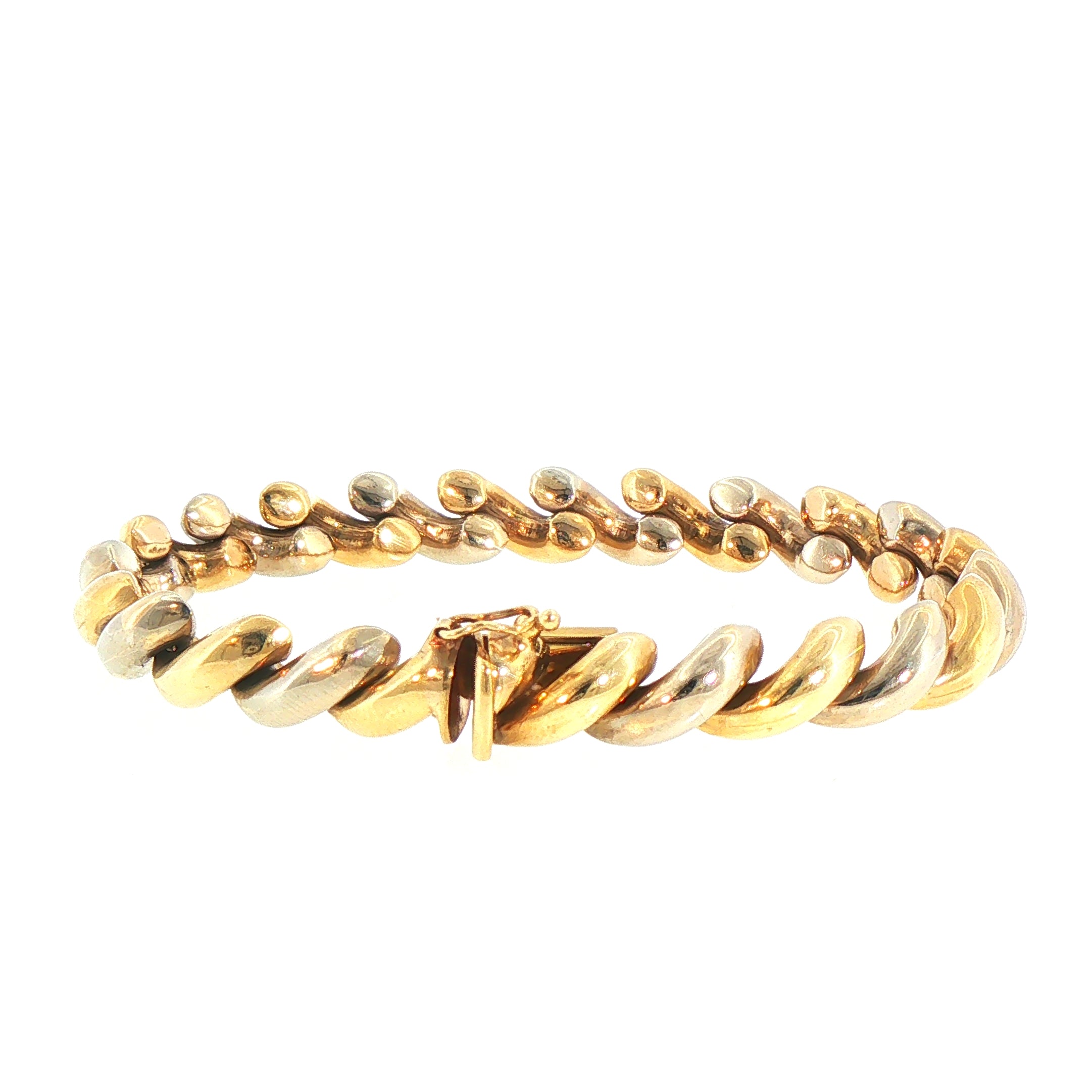 22.8g 9ct Two-Toned Gold Twist Bracelet