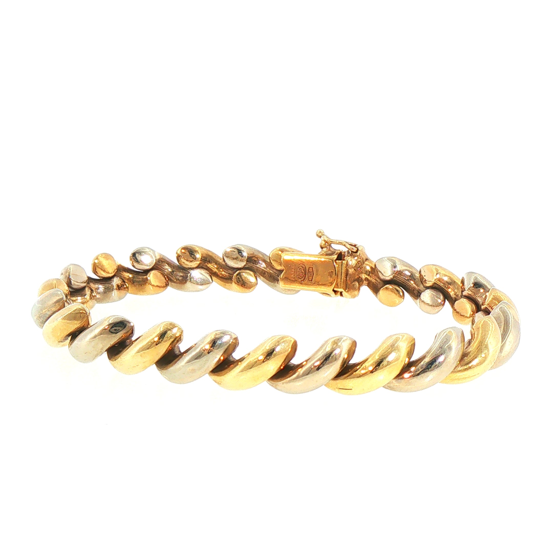 22.8g 9ct Two-Toned Gold Twist Bracelet