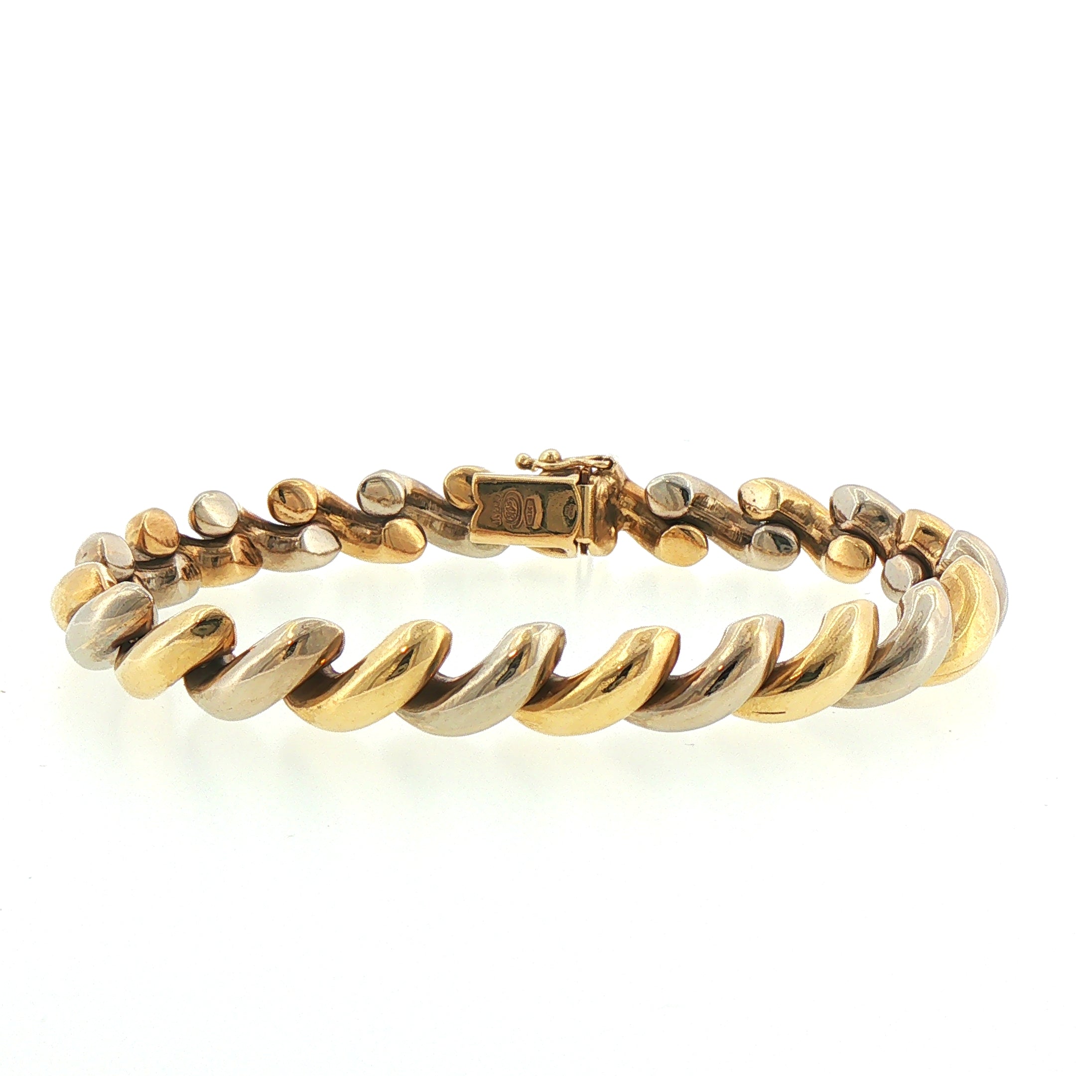 22.8g 9ct Two-Toned Gold Twist Bracelet