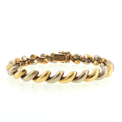 22.8g 9ct Two-Toned Gold Twist Bracelet