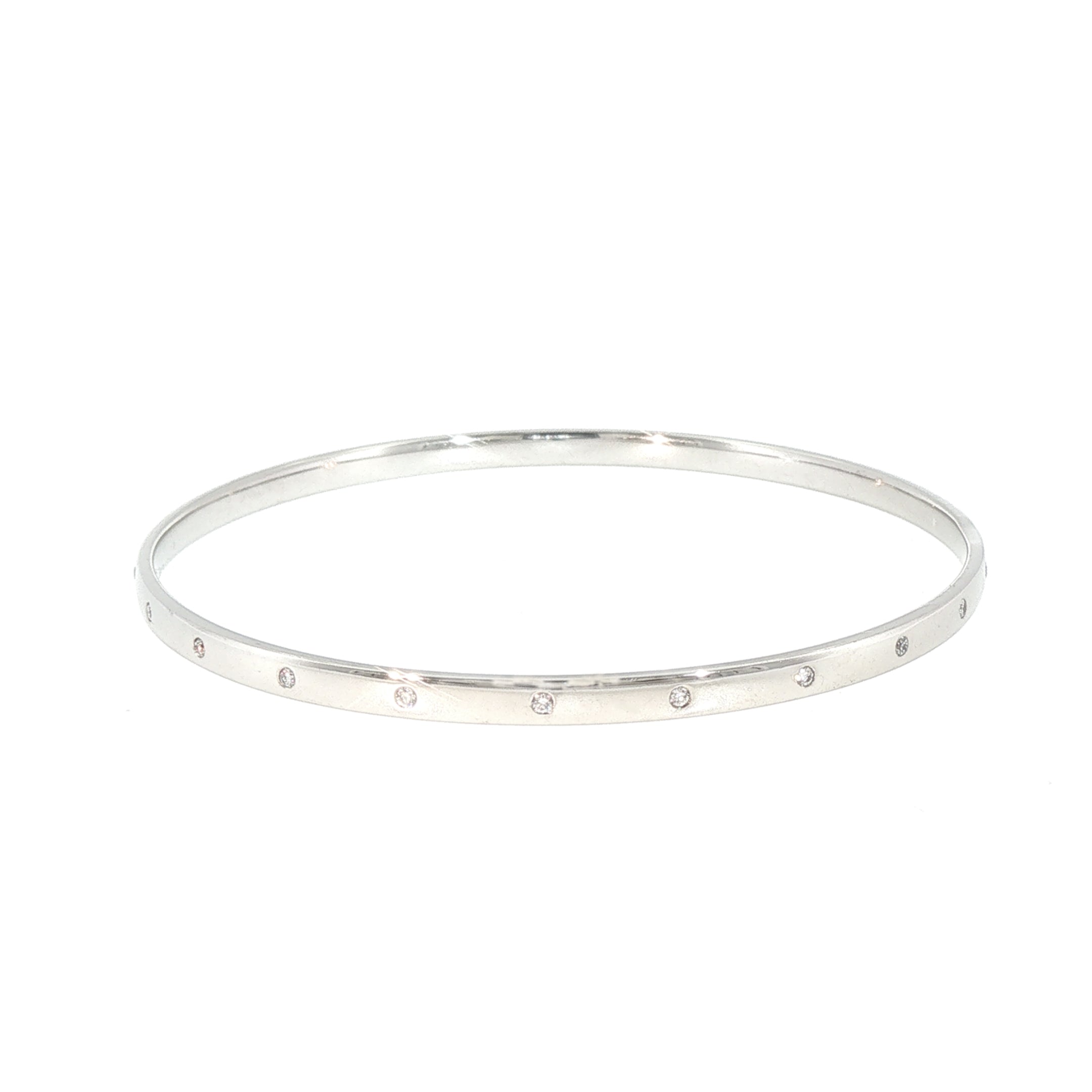 18.8g Solid Bangle 22 Natural Diamonds set in Palladium