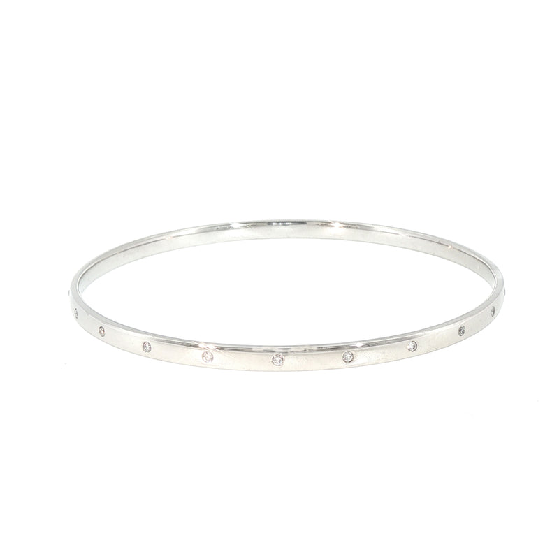 18.8g Solid Bangle 22 Natural Diamonds set in Palladium