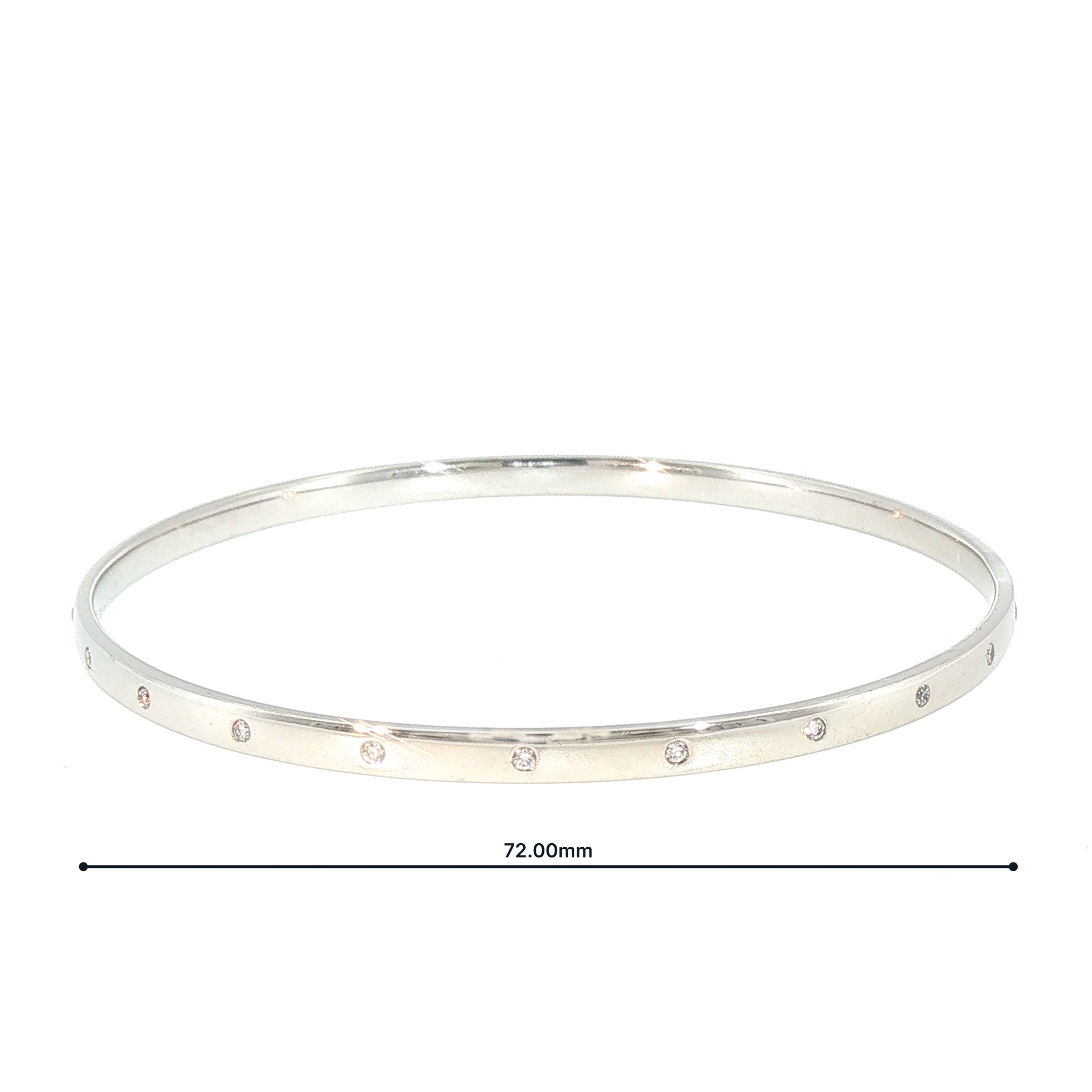 18.8g Solid Bangle 22 Natural Diamonds set in Palladium