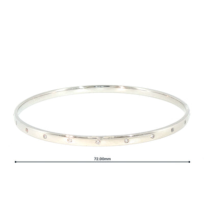 18.8g Solid Bangle 22 Natural Diamonds set in Palladium