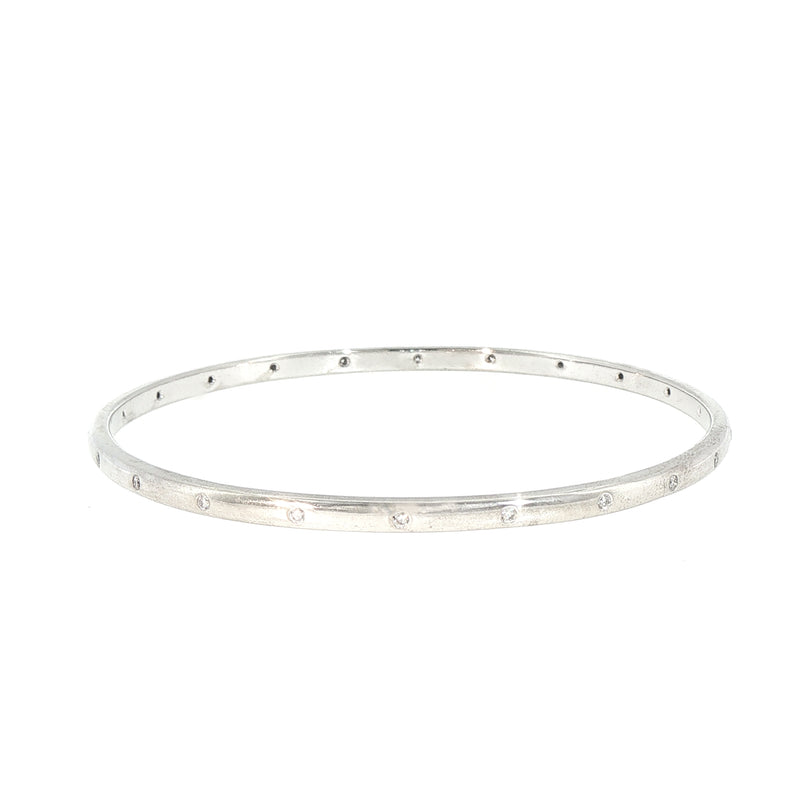 22.3g Solid Bangle 22 Natural Diamonds set in Palladium