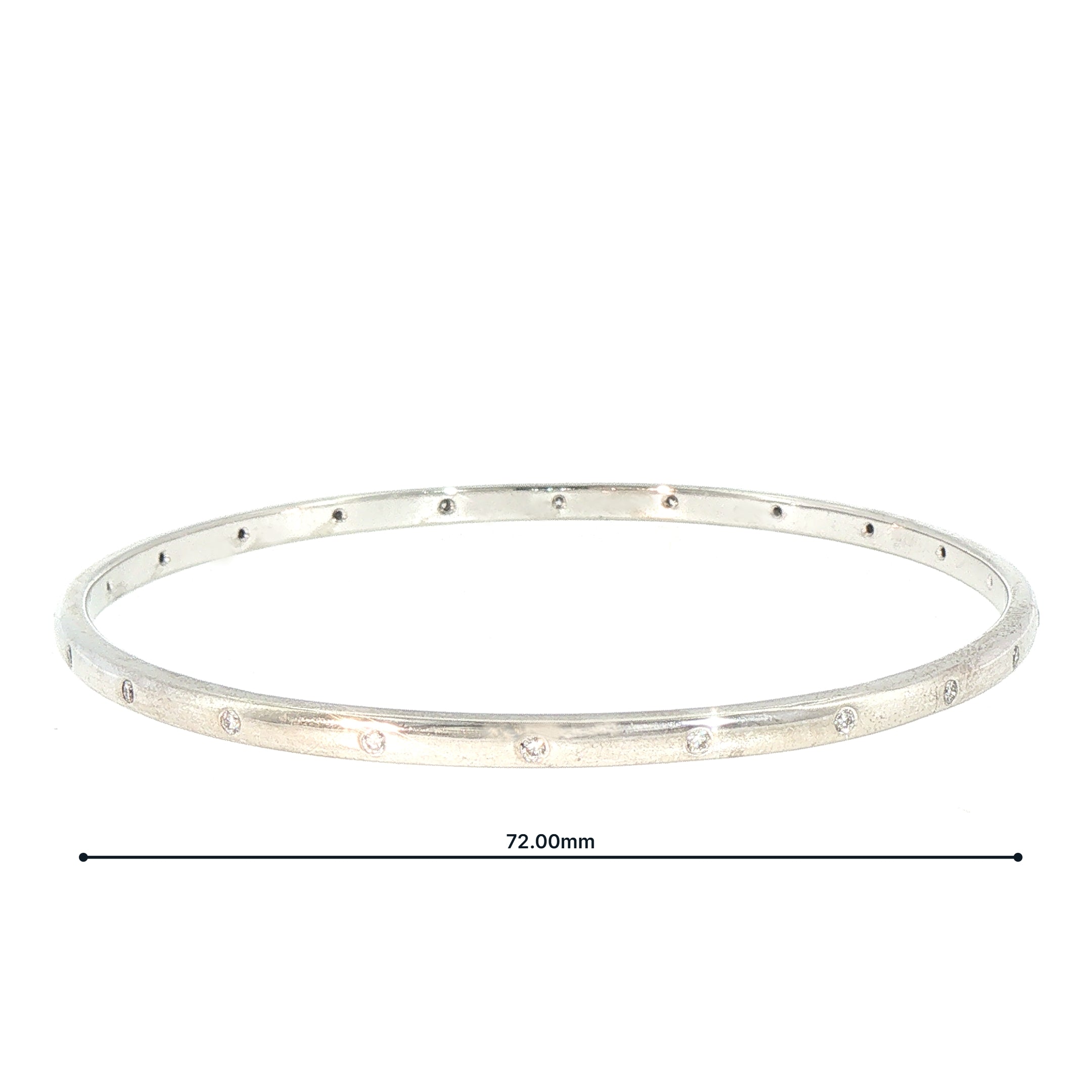 22.3g Solid Bangle 22 Natural Diamonds set in Palladium