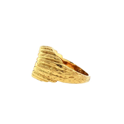 Vintage Gents Natural Diamond Signet Ring in 18ct Yellow Gold