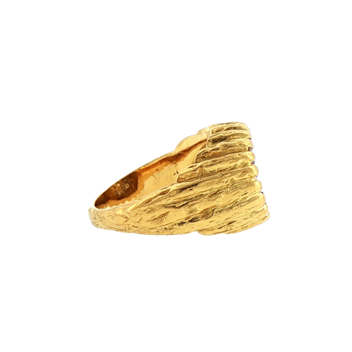 Vintage Gents Natural Diamond Signet Ring in 18ct Yellow Gold