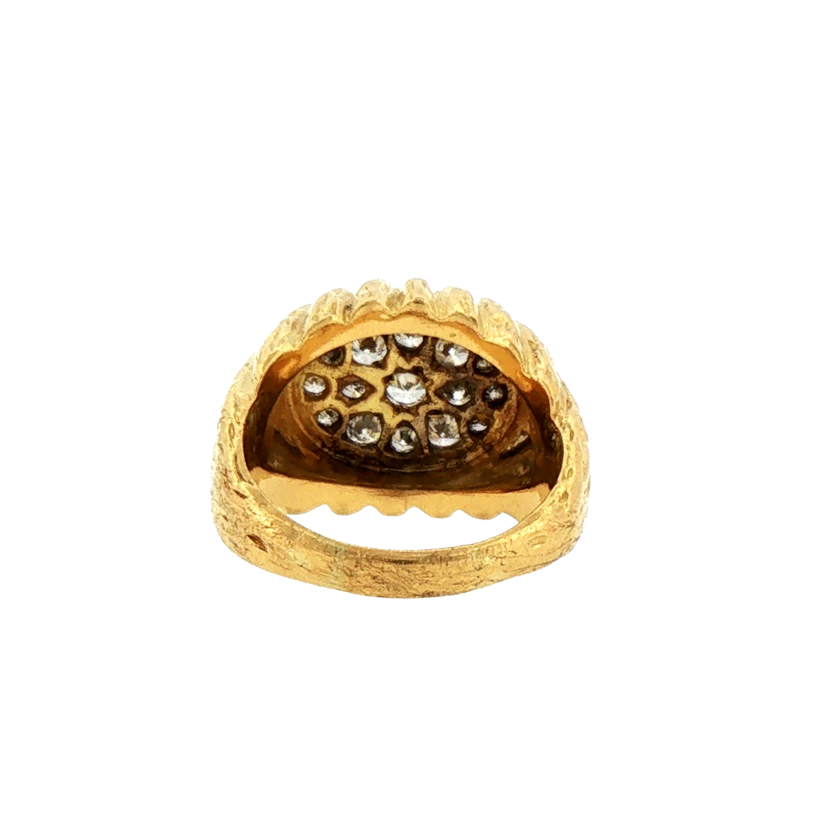 Vintage Gents Natural Diamond Signet Ring in 18ct Yellow Gold
