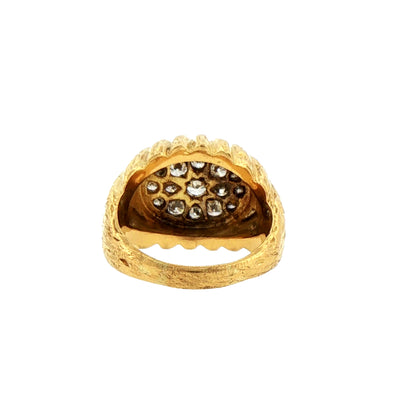 Vintage Gents Natural Diamond Signet Ring in 18ct Yellow Gold
