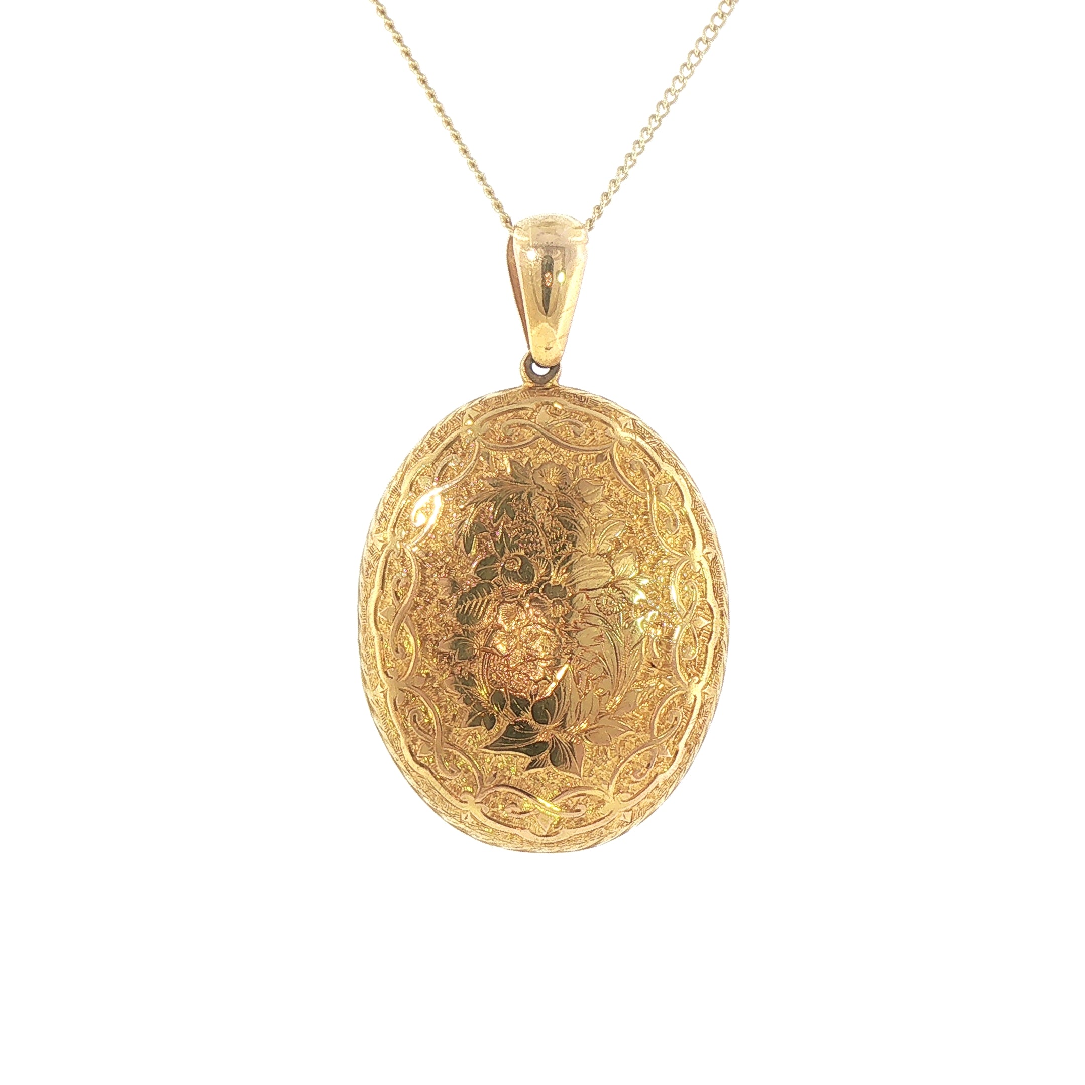 Large Oval Ornate Motif Locket Weighing a Total 13.7g in 15ct Yellow Gold